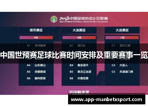 中国世预赛足球比赛时间安排及重要赛事一览